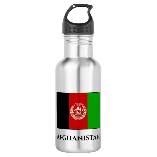 Afghanistan Flag Stainless Steel Water Bottle (Front)