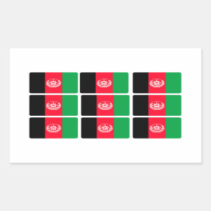 Afghanistan Flag x 9 Rectangular Sticker