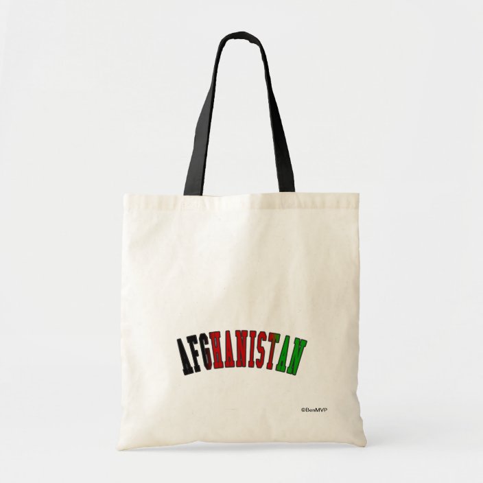 Afghanistan in National Flag Colors Canvas Bag