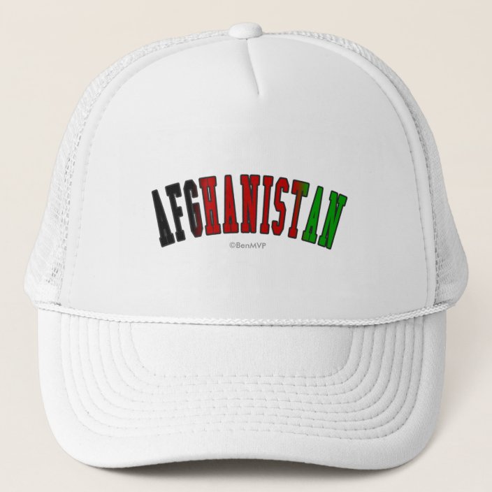 Afghanistan in National Flag Colors Trucker Hat