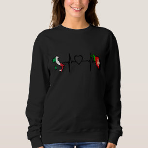 Afghanistan Italy Flag Afghan Italian Heartbeat Sweatshirt