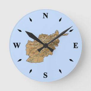 Afghanistan Map Clock