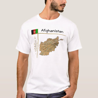 Afghanistan Map + Flag + Title T-Shirt