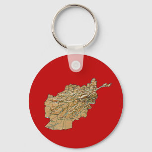 Afghanistan Map Keychain