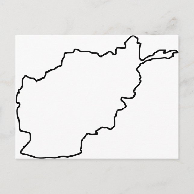 Afghanistan Map Postcard (Front)