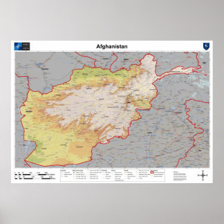 Afghanistan Map Poster