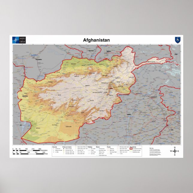 Afghanistan Map Poster (Front)