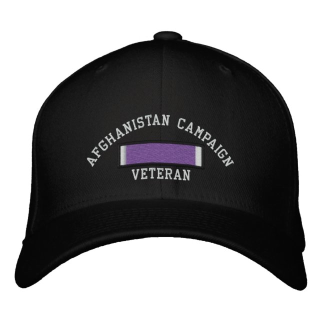 Afghanistan Purple Heart Embroidered Baseball Cap (Front)