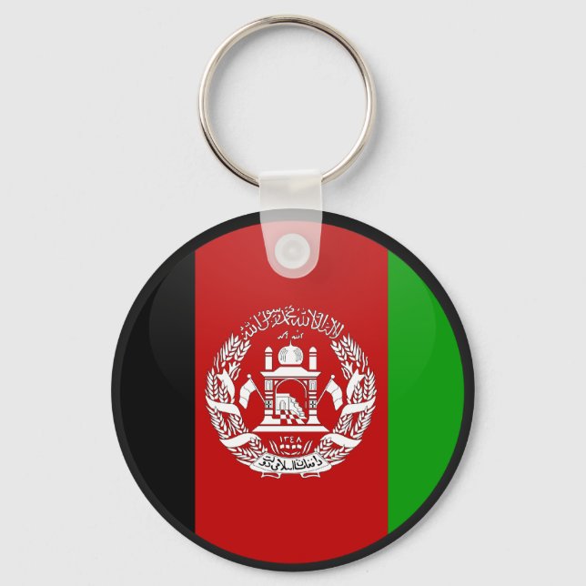 Afghanistan quality Flag Circle Keychain (Front)