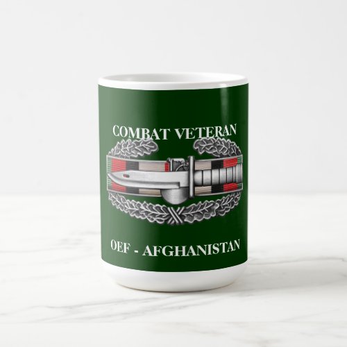 Afghanistan Service Ribbon CAB Combat Veteran Mug