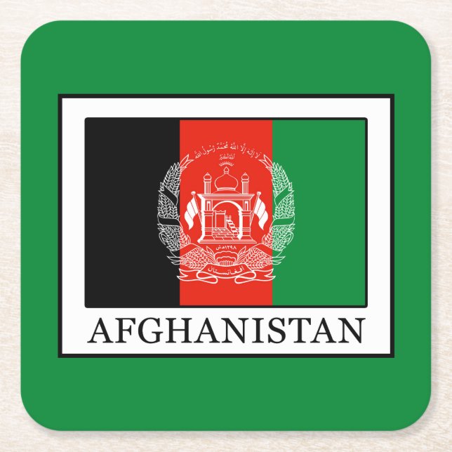 Afghanistan Square Paper Coaster (Front)
