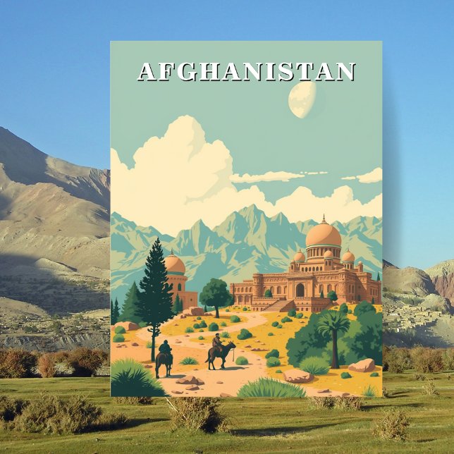 Afghanistan Travel Illustration Postcard (Afghanistan )