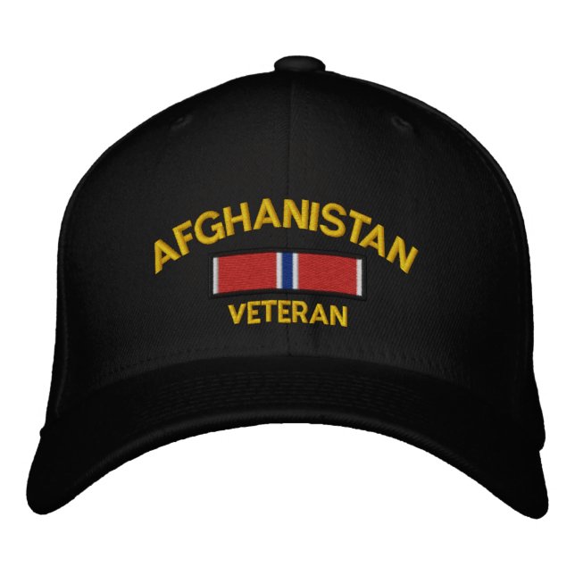 Afghanistan Veteran Bronze Star Embroidered Baseball Cap (Front)