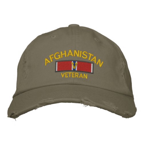 Afghanistan Veteran Bronze Star with V Embroidered Baseball Cap