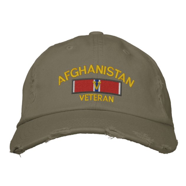 Afghanistan Veteran Bronze Star with V Embroidered Baseball Cap | Zazzle