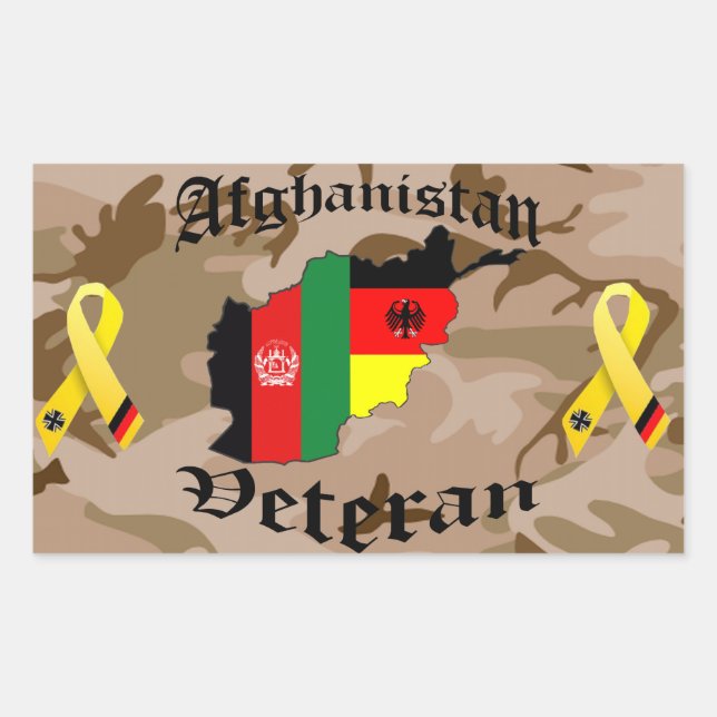 Afghanistan Veteran German Rectangular Sticker (Front)