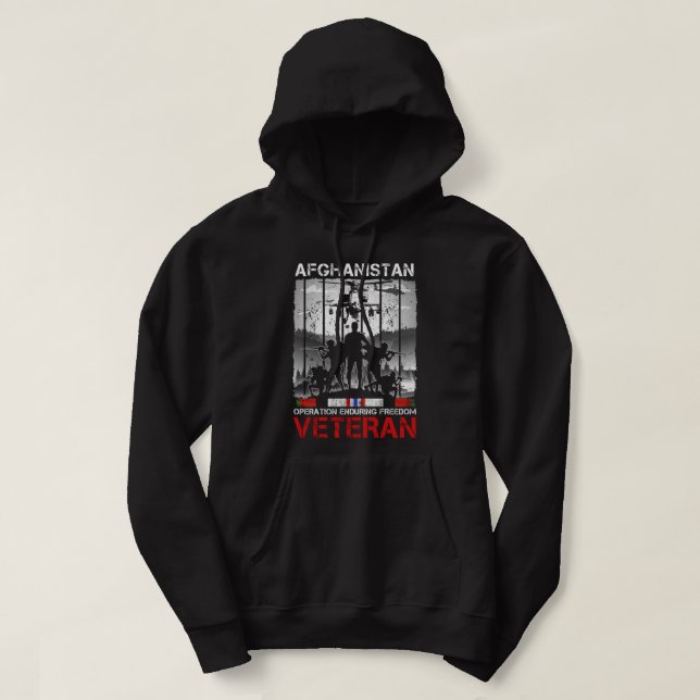 Afghanistan Veteran Proud Army US Military Hoodie (Design Front)