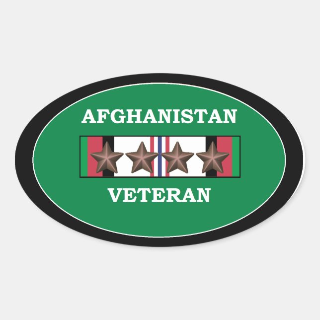 Afghanistan Veteran Stickers Oval 4 ACS (Front)