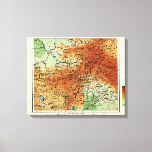 AfghanistanPanoramic MapAfghanistan Canvas Print (Front)