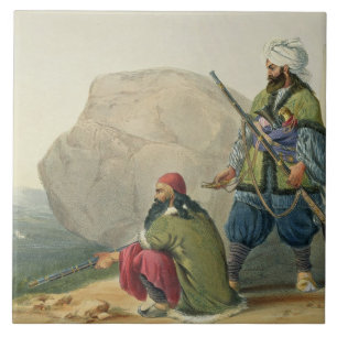 Afghaun Foot Soldiers in their Winter Dress, with Ceramic Tile