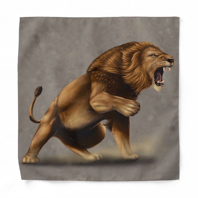 Afican Lion Attack | Gift for Boys Man Bandana (Front)