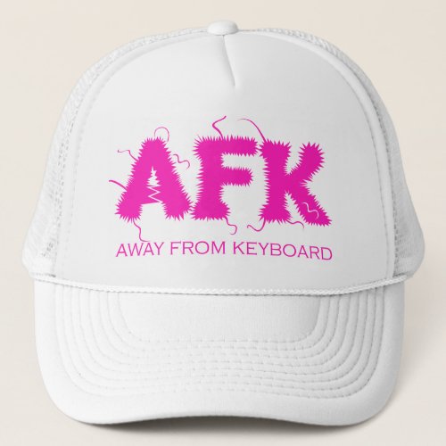 AFK Away from Keyboard Funny Hot Pink Typography Trucker Hat