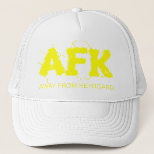 AFK Away from Keyboard Funny Yellow Typography Trucker Hat