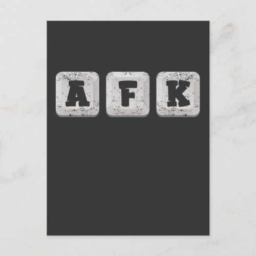 AFK Away From Keyboard Gamer Computer Gaming Postcard