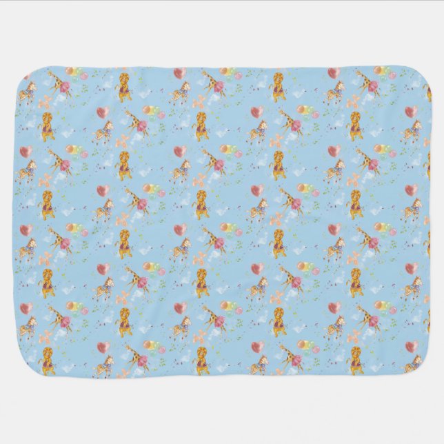 Afloat over the Savanna Baby Blanket (blue) (Horizontal)