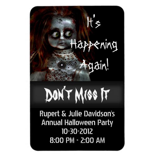 Afraid Doll Scary Halloween Reminder Magnet