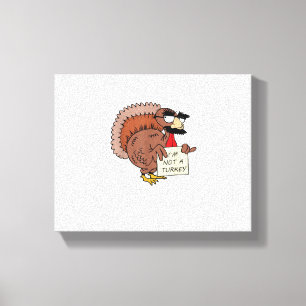 Afraid Turkey Disguise Joke Humor Funny Thanksgivi Canvas Print