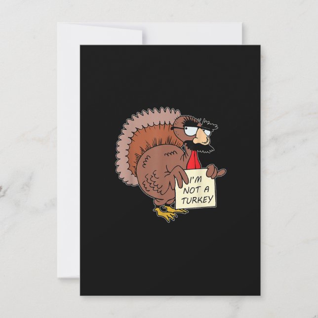 Afraid Turkey Disguise Joke Humor Funny Thanksgivi Invitation (Front)