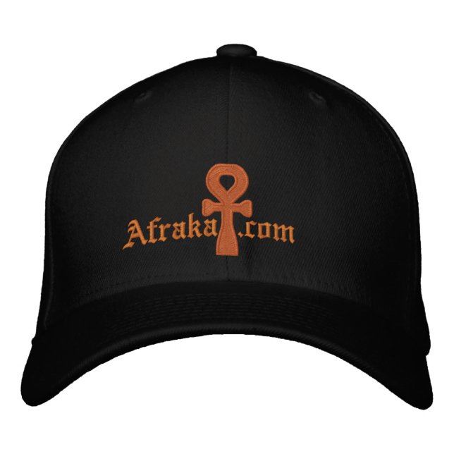 AFRAKA_ANKH EMBROIDERED BASEBALL HAT (Front)