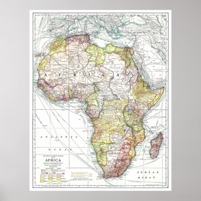 " Africa: 1909 - Detailed map ... Poster (Front)