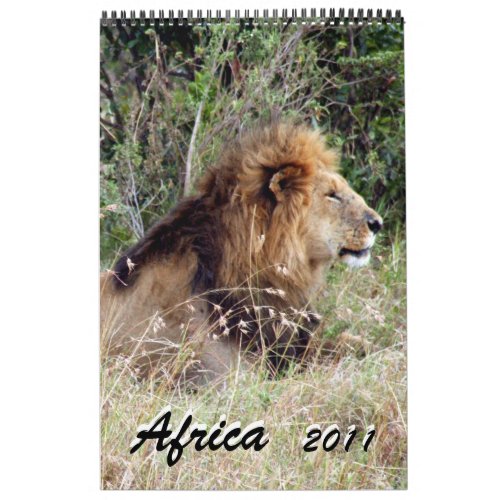 africa 2011 15 month single page calendar