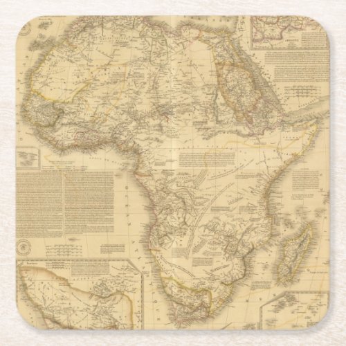 Africa 5 square paper coaster