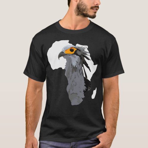 Africa African Map Secretary Bird Sagittarius T_Shirt