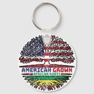 Africa African US American USA United States Tree Keychain