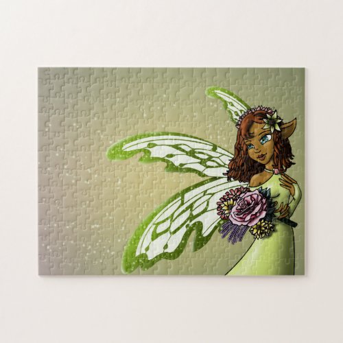 Africa American Fairy and Flowers Jigsaw Puzzle
