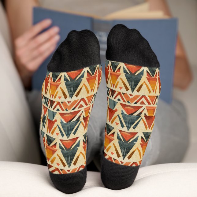 Africa Amhara Ethiopia Ethnic Pattern 1 Socks (Bottom)
