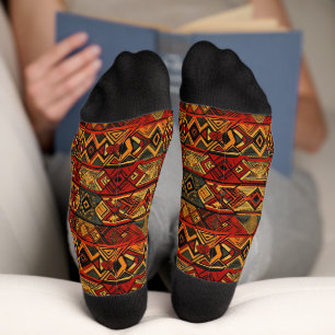 Africa Amhara Ethiopia Ethnic Pattern 3 Socks