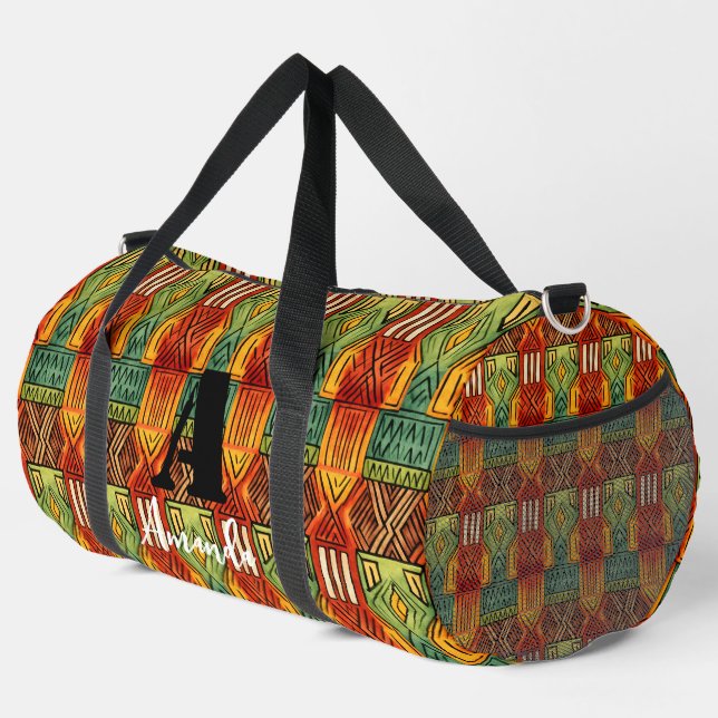 Africa Amhara Ethiopia Geometric Ethnic Pattern 19 Duffle Bag (Right Corner)