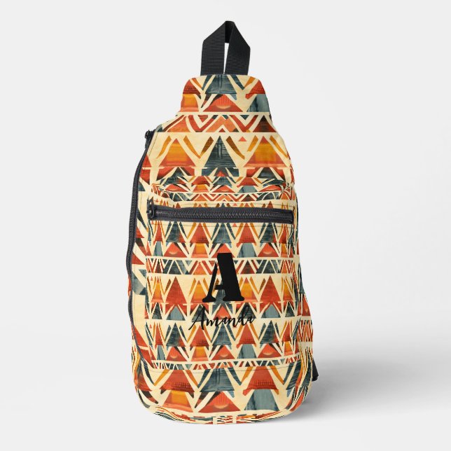 Africa Amhara Ethiopia Geometric Ethnic Pattern 1 Sling Bag (Front)