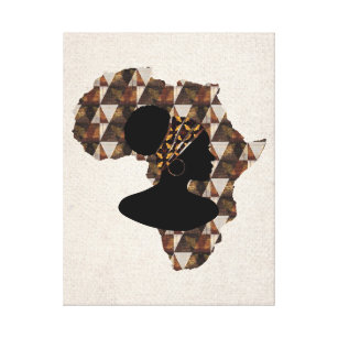 Africa and Woman With Head Wrap   Home Wall Decor