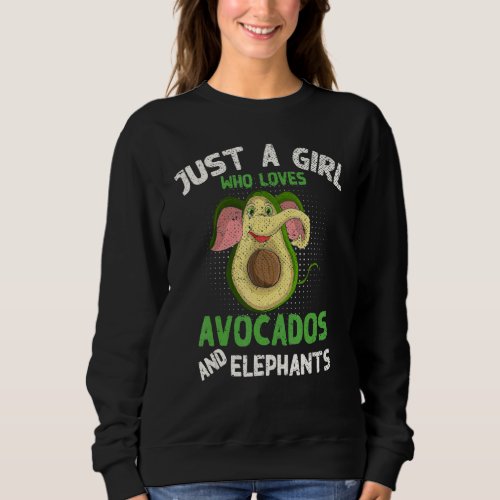 Africa Animal Cute Avocado  Girls Women Safari Ele Sweatshirt