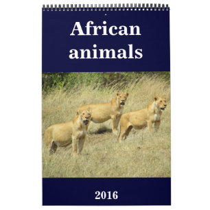 africa animals 2016 calendar