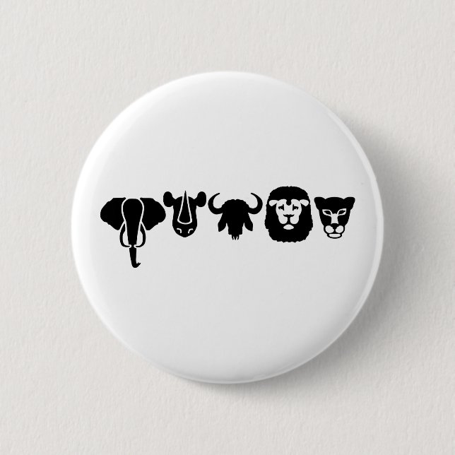 Africa animals big five button (Front)