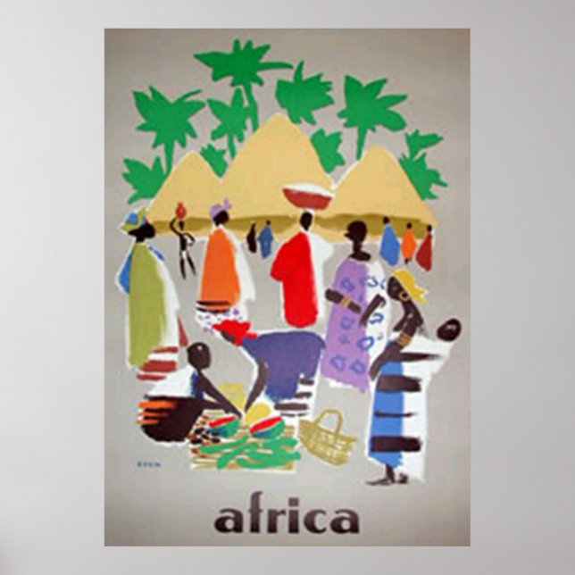 Africa Art Deco Vintage Poster (Front)