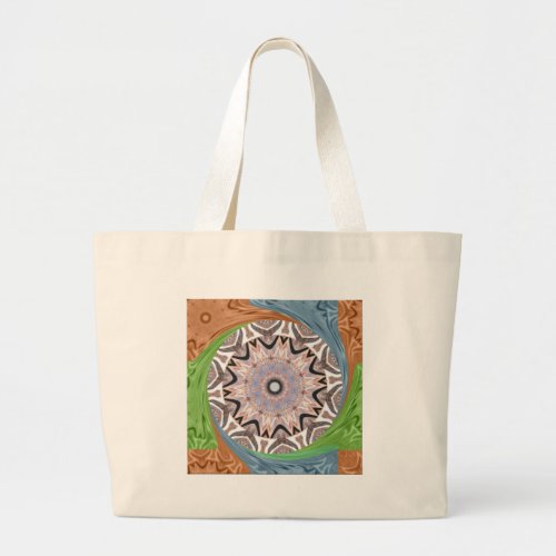 Africa Asia traditional edgy pattern Large Tote Bag