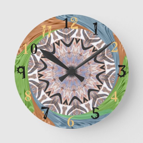 Africa Asia traditional edgy pattern Round Clock